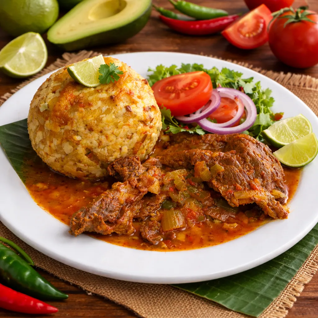 Bolón con Bistec de carne